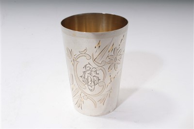 Lot 485 - Russo-Polish silver engraved beaker