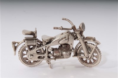 Lot 483 - Continental silver model of a motorbike