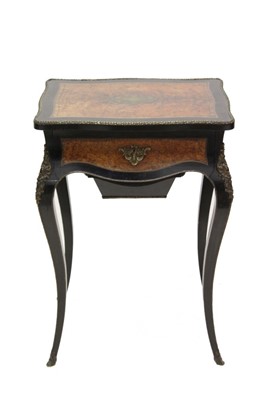 Lot 1511 - 19th century French ambognya and ebony sewing table