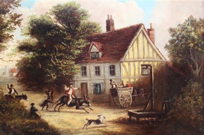 Lot 1174 - Manner of Thomas Smythe - 19th century oil on canvas - donkey race