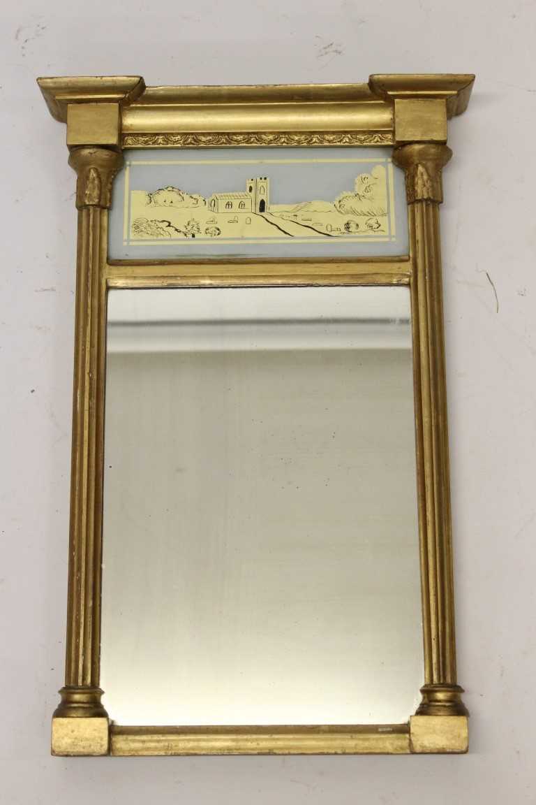 Lot 1519 - Regency wall mirror with eglomise panel