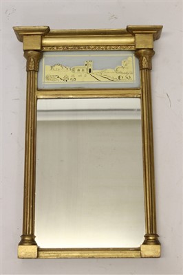 Lot 1519 - Regency wall mirror with eglomise panel