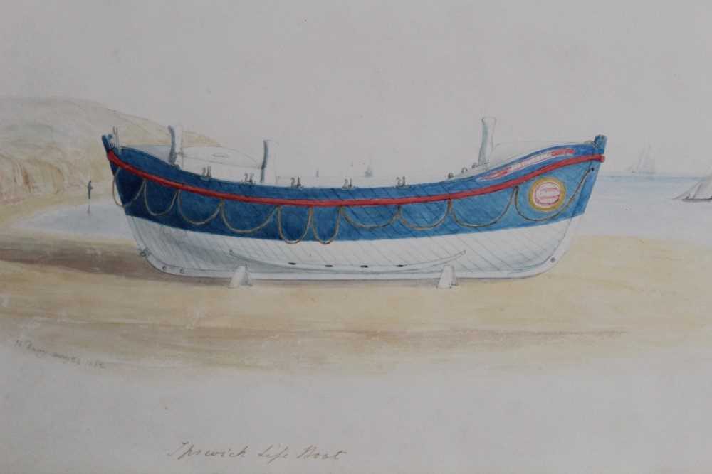 Lot 1027 - Henry Davy watercolour Ipswich life boat