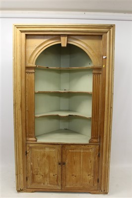 Lot 1046 - Antique pine corner cupboard