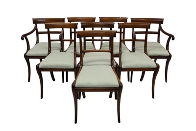 Lot 1522 - Set of eight Regency mahogany dining chairs