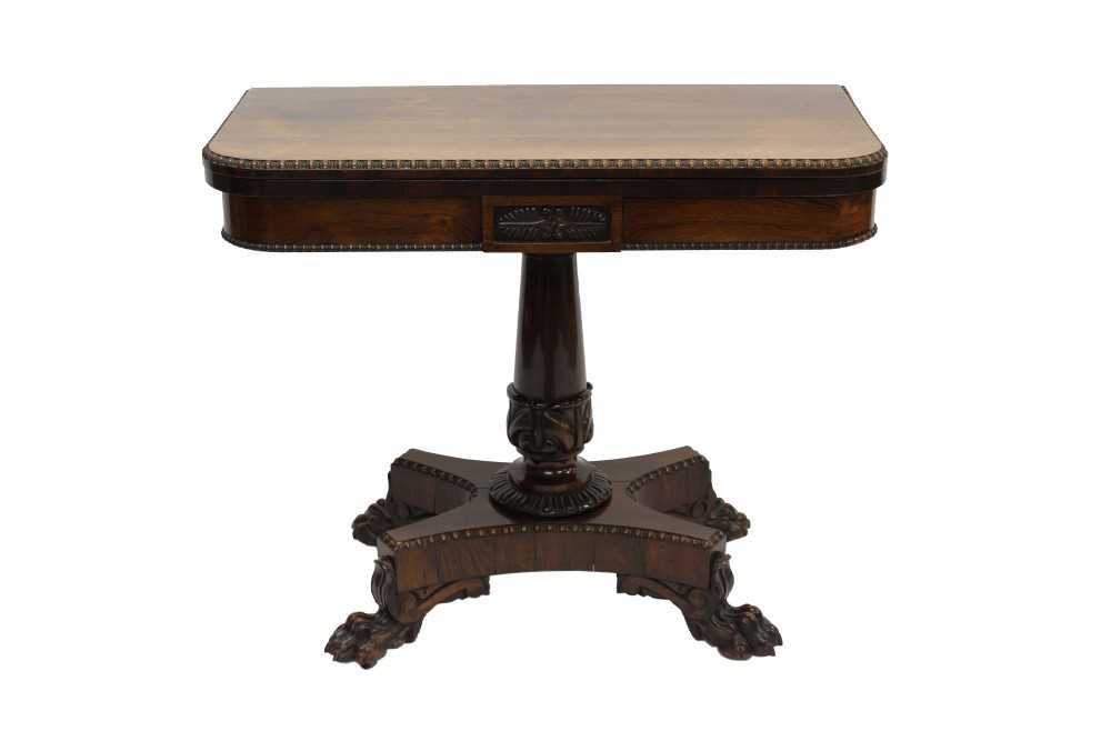 Lot 1523 - William IV rosewood card table