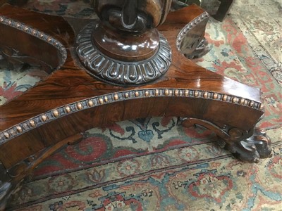 Lot 1523 - William IV rosewood card table