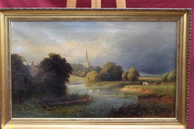 Lot 1287 - Paul H Ellis (act.1882-1908) oil on canvas landscape