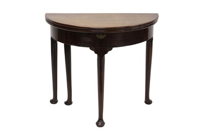 Lot 1525 - George II mahogany demi-lune tea table