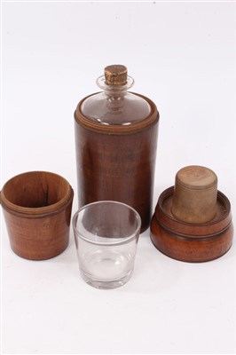 Lot 1060 - Good large fruitwood bottle and glass holder