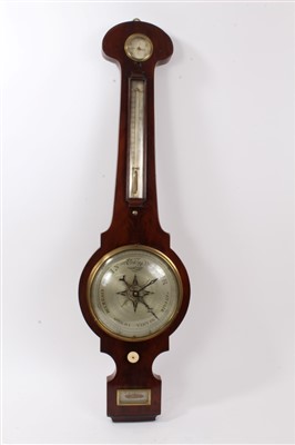 Lot 926 - 19th century wall-mounted barometer, signed 'R. M. Barrett, Bromley Street Commercial Street East'