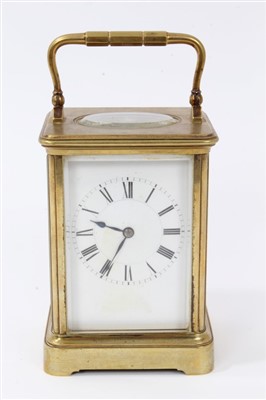 Lot 1268 - Late 19th / early 20th century carriage clock with French eight day timepiece movement