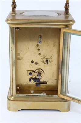 Lot 1268 - Late 19th / early 20th century carriage clock with French eight day timepiece movement