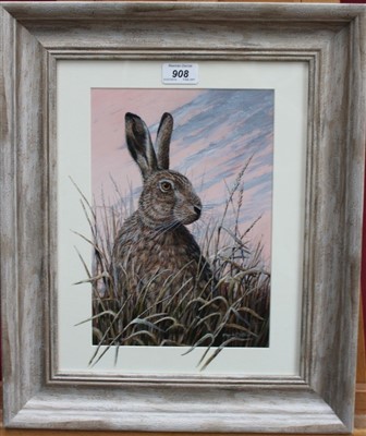 Lot 908 - Mark Chester acrylic - A Hare, signed, framed