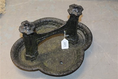 Lot 1571 - Victorian cast iron boot-scraper in the Gothic style, with quatrefoil base