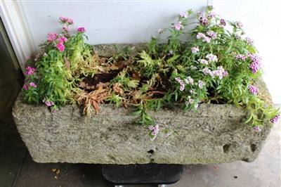 Lot 1583 - Large antique stone sink of rectangular form, 106cm long