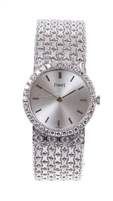 Lot 742 - Ladies’ Piaget 18ct white gold and diamond set wristwatch, circa 1970