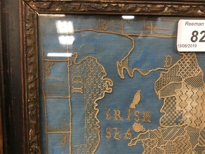 Lot 825 - Rare 18th century lacework map sampler