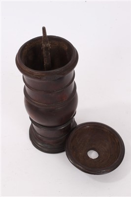 Lot 831 - 18th century lignum vitae pepper grinder