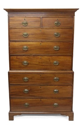 Lot 1533 - George III mahogany chest of chest