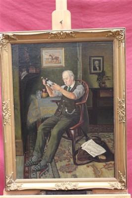 Lot 1284 - Early 20th century oil on canvas laid onto board - A Fine Vintage, initialled C.S., in gilt frame, 52cm x 38cm