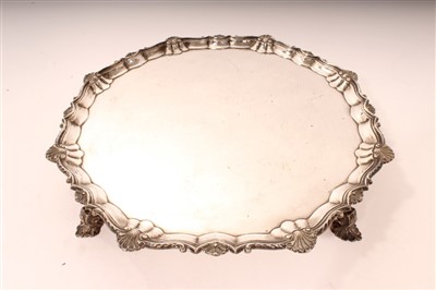 Lot 388 - Large Edwardian silver salver of octagonal form, Sheffield 1908