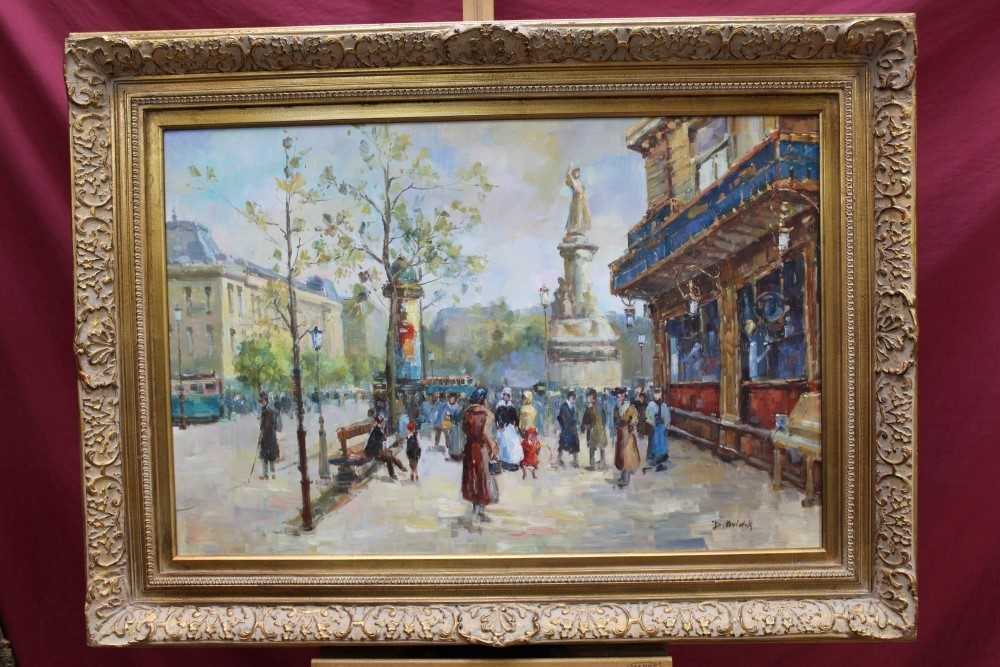 Lot 10 - D. Benidix, twentieth century French School oil on canvas - A Paris Street