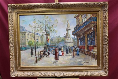 Lot 1103 - D. Benidix, twentieth century French School oil on canvas - A Paris Street