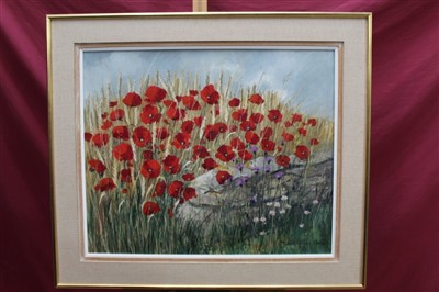 Lot 1104 - Marcel-Georges Hue (b.1907) oil on canvas - The Poppy Field, signed, in gilt frame, 61cm x 74cm