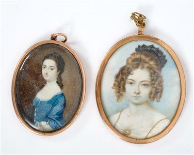 Lot 962 - Two antique portrait miniatures