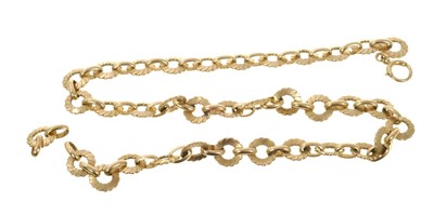 Lot 699 - 1950s 9ct gold fancy link necklace