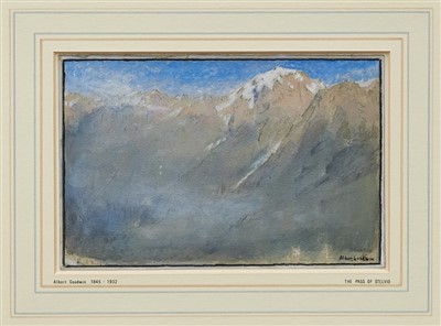 Lot 1155 - Albert Goodwin pastel - The Pass of Stelvio