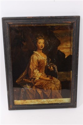 Lot 881 - 18th century reverse printed portrait of The Hon. Lady Essex Mostyn