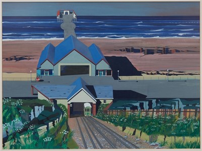 Lot 1300 - Graham Pontet (b.1931) acrylic on paper - The Pier