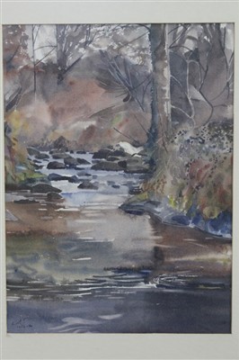 Lot 1370 - Kurt Jackson watercolour - Valency River, signed