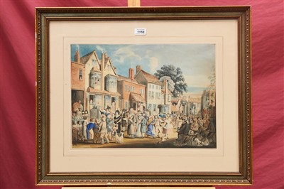 Lot 1159 - 19th century English school watercolour - The Village Fair, in glazed gilt frame