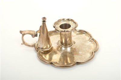 Lot 218 - Victorian silver chamberstick and matching snuffer