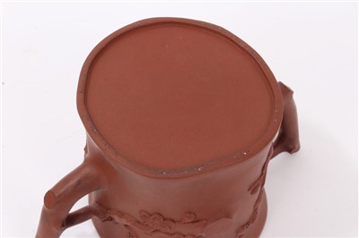 Lot 216 - Unusual 19th century Chinese terracotta glazed teapot and cover with double spouts, 16.5cm