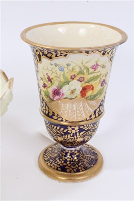 Lot 228 - Pr. Minton vases, Worcester pot pourri urn, Vienna-style dish, Worcester pin dish, Sitzendorf basket