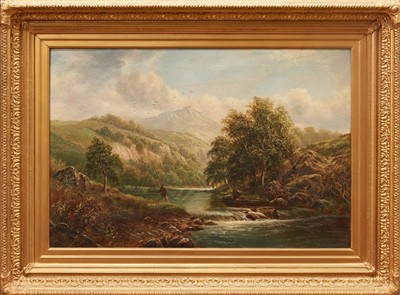 Lot 1209 - Victorian English school oil on canvas - Dovedale, signed and dated 1898, in gilt frame