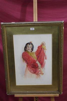 Lot 104 - Gaston Vuillier (1847-1915) watercolour - a female dancer, signed and inscribed Grenade, in glazed gilt frame