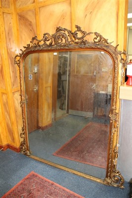 Lot 1545 - Victorian gilt gesso overmantel mirror