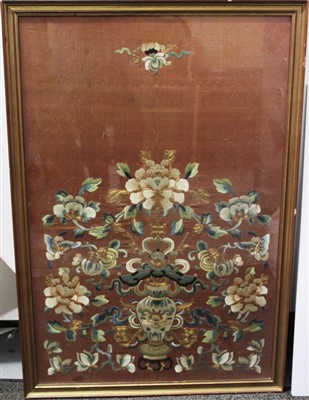 Lot 984 - Chinese silk embroidery in frame