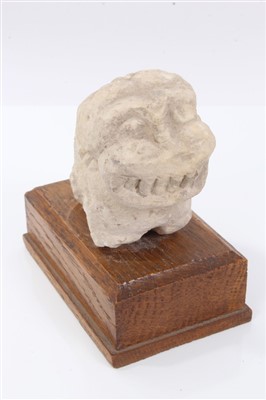 Lot 987 - Early Indian carved stone temple dog possibly Gandhara