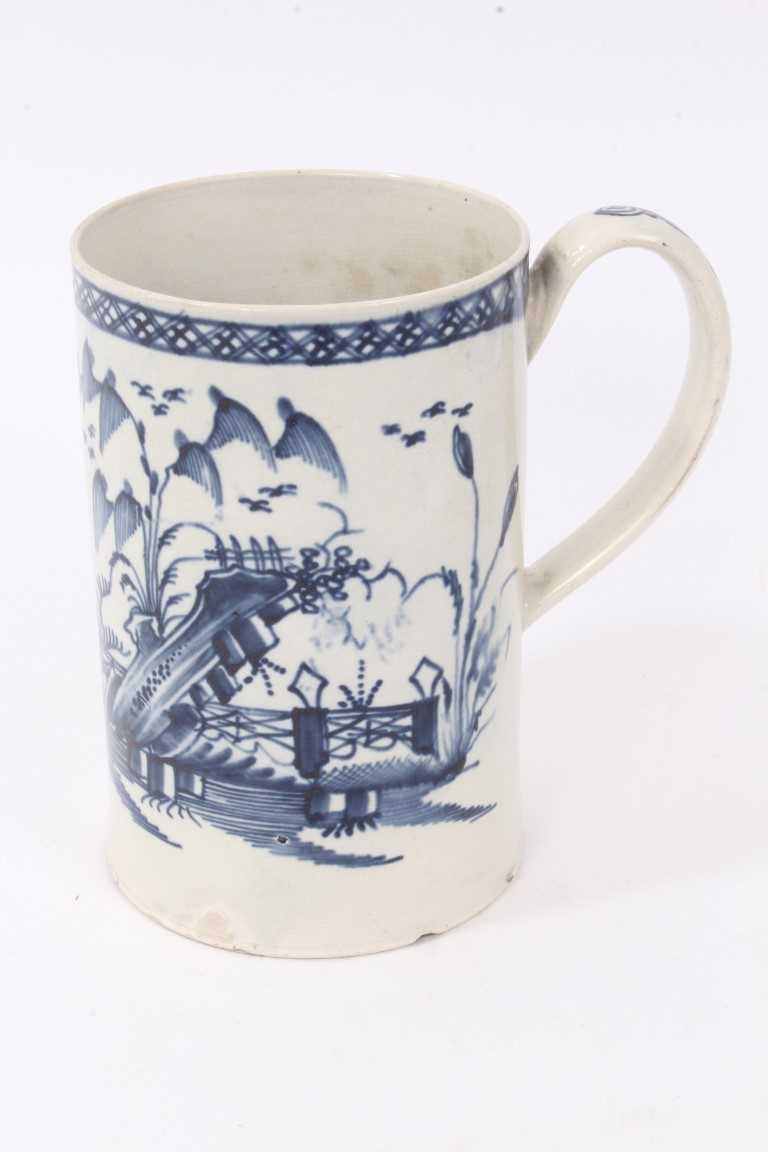 Lot 296 - 18th century pearlware tankard with painted