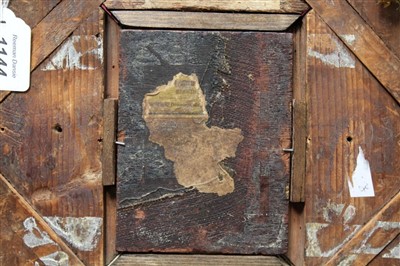 Lot 100 - 19th century Continental School oil on panel - a street begger, in gilt frame, 12.5cm x 10cm