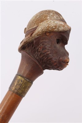 Lot 1021 - Victorian novelty monkey head parasol