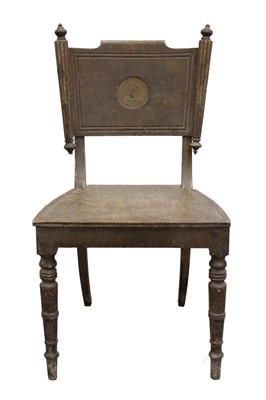 Lot 1502 - Rare George III painted hall chair