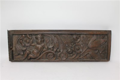 Lot 1493 - 17th / 18th century relief carved pine frieze