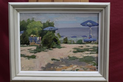 Lot 1381 - H. De Ville 20th century oil on board - The Beach, signed, framed